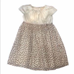 MINI BODEN Cap Sleeve Silk Dress Cream 3-4Y